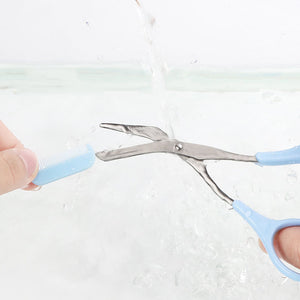 Stainless Steel Eyebrow Trimmer Scissors with Comb Makeup Tool_5