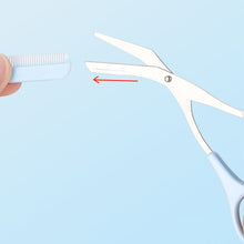 Stainless Steel Eyebrow Trimmer Scissors with Comb Makeup Tool_6