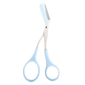 Stainless Steel Eyebrow Trimmer Scissors with Comb Makeup Tool_16