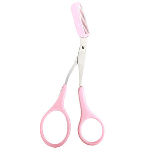 Stainless Steel Eyebrow Trimmer Scissors with Comb Makeup Tool_18