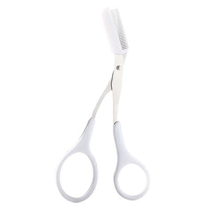 Stainless Steel Eyebrow Trimmer Scissors with Comb Makeup Tool_19