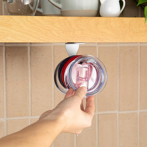 Self-Adhesive Under Cabinet Horizontal Tumbler Lid Organizer_6
