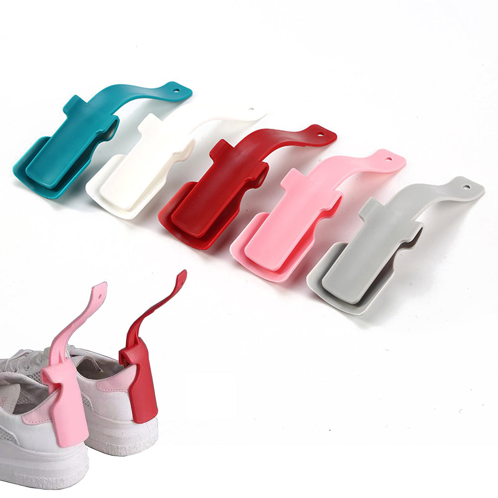 10pcs Portable Easy on & Off Shoes Lifting Helper - Sock Slider lifter Handled Shoe Horn_0