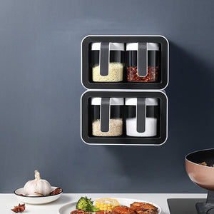 Wall Mount Spice Rack Organizer Set