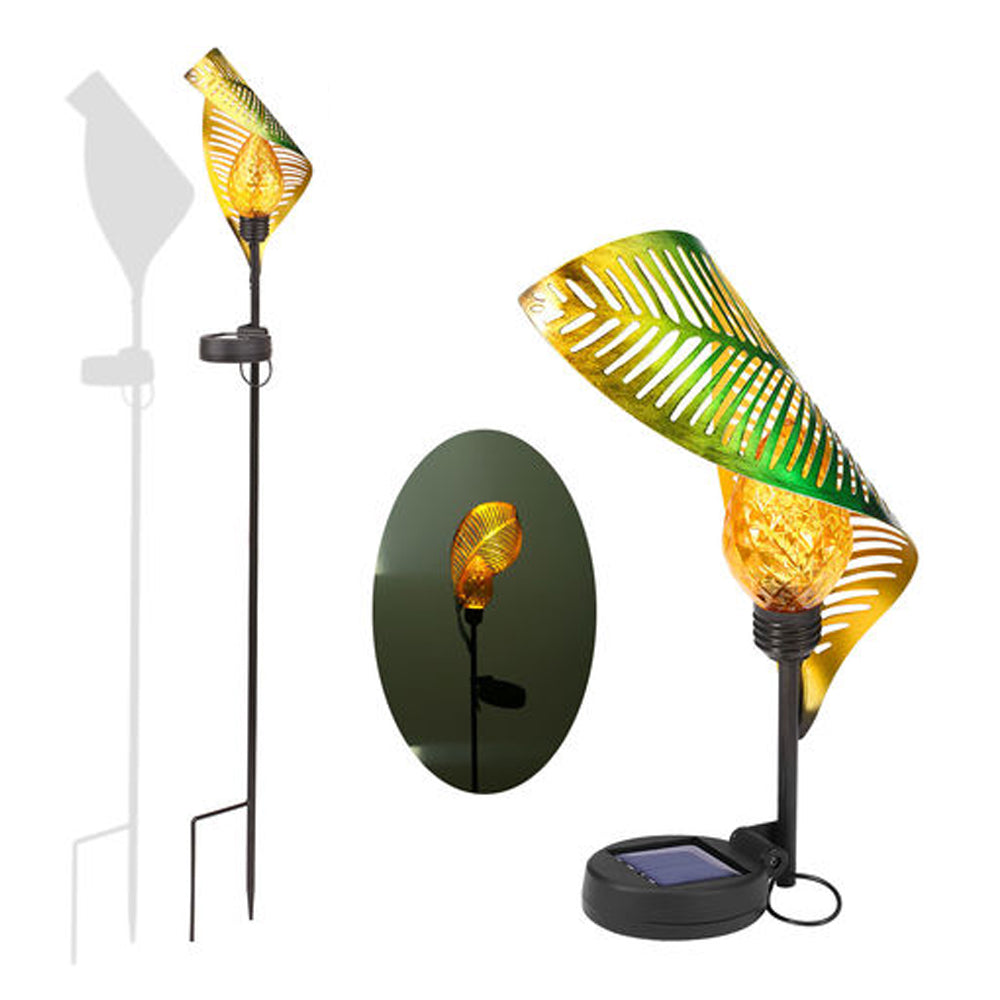 Outdoor Art Metal Leaf Design Solar Light