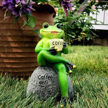 Outdoor Garden Decor - Frog Drinking Coffee