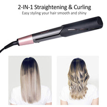 2-In-1 Curling And Straightening Twisted Spiral Hair Iron With LCD Display