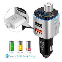 QC3.0 Car Bluetooth MP3 and FM Transmitter Hands-free Voltage Detection with Digital Display