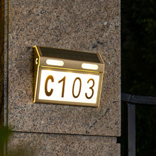 Solar Power Illuminated House Number Light