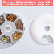 Intelligent Wet & Dry Food Dispenser 6-Compartments 180ml Cat and Dog Pet Auto-Feeder