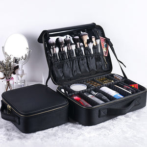Travel Beauty Box Make Up Organizer with Adjustable Compartment