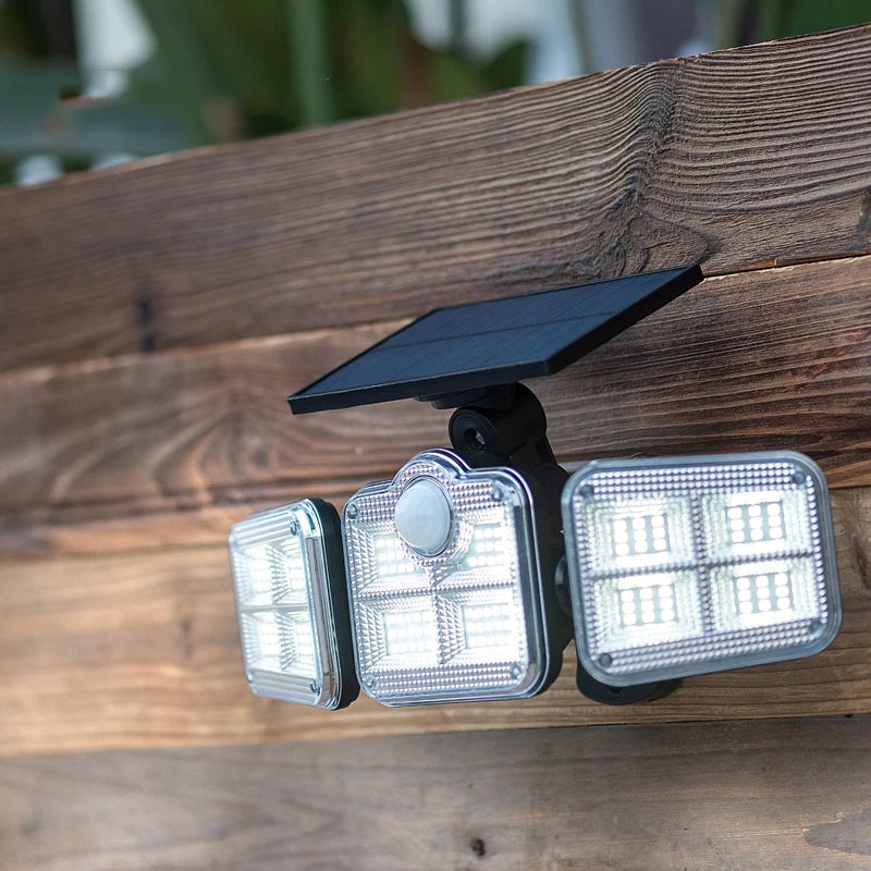 270° Wide Angle Three Head Motion Sensor Solar Lamp