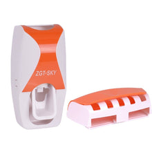 Wall Mount Automatic Toothpaste Dispenser and Toothbrush Holder Set
