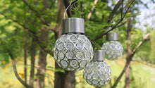 2pcs Solar Powered Hanging Ball Light