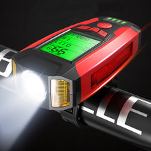 USB Rechargeable Bicycle Headlight with Speedometer Calorie Counter