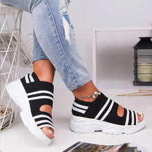 Breathable Open Toe Knitted Trainers