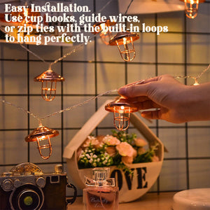 Retro Iron Rose Gold Outdoor LED Light
