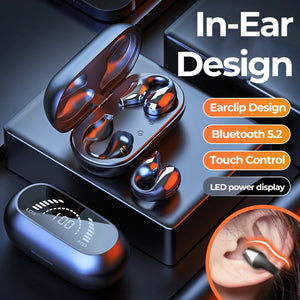 TWS Bone Conduction Earclip Touch Control Earphones