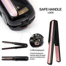 USB Rechargeable Portable Travel Ceramic Hair Straightener