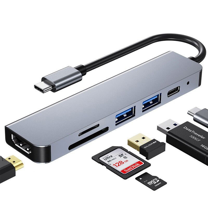 6-in-1 USB C Hub Docking Station