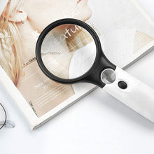 Dual Glasses Handheld Magnifying Glass with Light