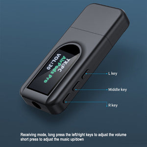 2-in-1 USB BT Transmitter with LCD Display