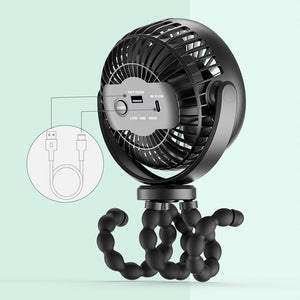 Portable Handheld Mini Stroller Fan with Flexible Tripod