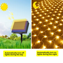 Solar Powered LED Net Mesh Fairy String Light Garland Window Curtain
