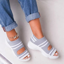 Breathable Open Toe Knitted Trainers