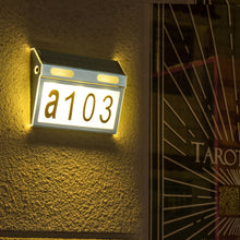 Solar Power Illuminated House Number Light