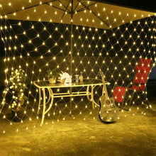 Solar Powered LED Net Mesh Fairy String Light Garland Window Curtain