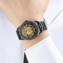 Stainless Steel Skeleton Luxury Mechanical Wrist Watch