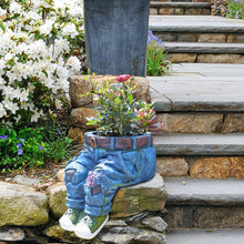 Denim Jeans Resin Flower Pot