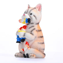Mischievous Cat Garden Gnome Statue Figurine