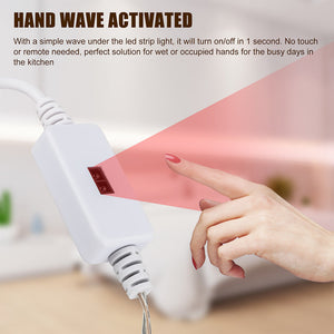 Hand Sweep Motion Sensor USB Rechargeable LED Light Strip for Bedroom, Kitchen, and Wardrobe