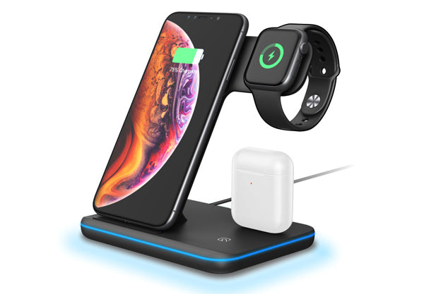 3 in 1 Vertical Mobile Phone Holder Wireless Charger
