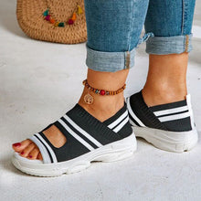 Breathable Open Toe Knitted Trainers