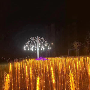 Outdoor Solar Powered Stake Straw Garden Lamp