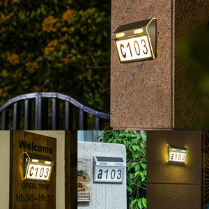 Solar Power Illuminated House Number Light