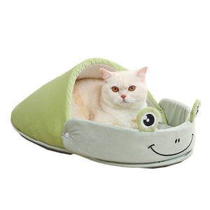 Cartoon Animal Slipper Shape Soft Nest Non-Slip Pet Bed
