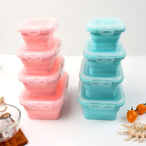 4 Sizes Silicone Collapsible Lunch Box