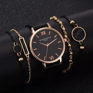 5pcs Woman Quartz Wristwatch Set