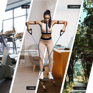 Exercise Resistance Band Set Stackable Up to 100 Pounds, Exercise Bands for Home Workouts, Physical Therapy, Gym Workout, Yoga