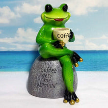 Outdoor Garden Decor - Frog Drinking Coffee