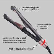 2-In-1 Curling And Straightening Twisted Spiral Hair Iron With LCD Display