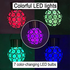 2pcs Solar Powered Hanging Ball Light