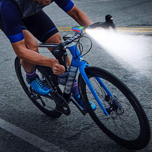 USB Rechargeable Bicycle Headlight with Speedometer Calorie Counter