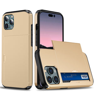 Slide Flip Phone Protective Case with  Credit Card Holders