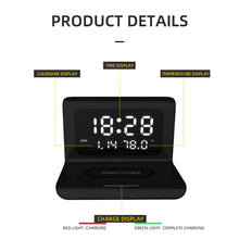 2-in-1 Wireless Charger Docking Station and Digital Alarm Clock