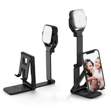 2-In-1 Foldable Desktop Phone Holder with Fill Light